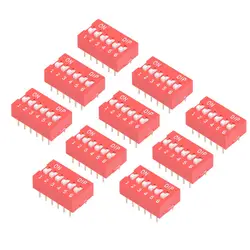 UXCELL 10 шт. красный DIP-переключатель Настенные переключатели горизонтальный 1-5/6 позиции 2,54 мм шаг для макеты PCB и все Pcb проектов Настенные