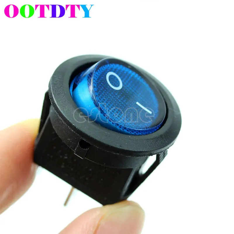 

5pcs AC 6A/250VBlue Light ON-OFF SPST Round Button Dot Boat Car Auto Rocker Switch APR1_30