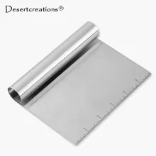 Нержавеющая сталь скамейка скребок резак для теста и пиццы измерительный гид кухонные инструменты 15*11,7 см