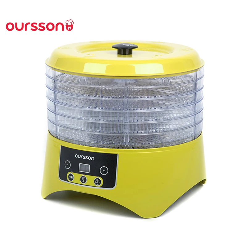 Дегидратор - осушитель Oursson DH2302D/GA Сохранение, дегидрация овощей, фруктов, ягоды, грибы, мясо, птица, рыба. 6 вместительных лотков для сушки, регулировка температуры 38/48/58/68°С и время до 12 часов - изображение