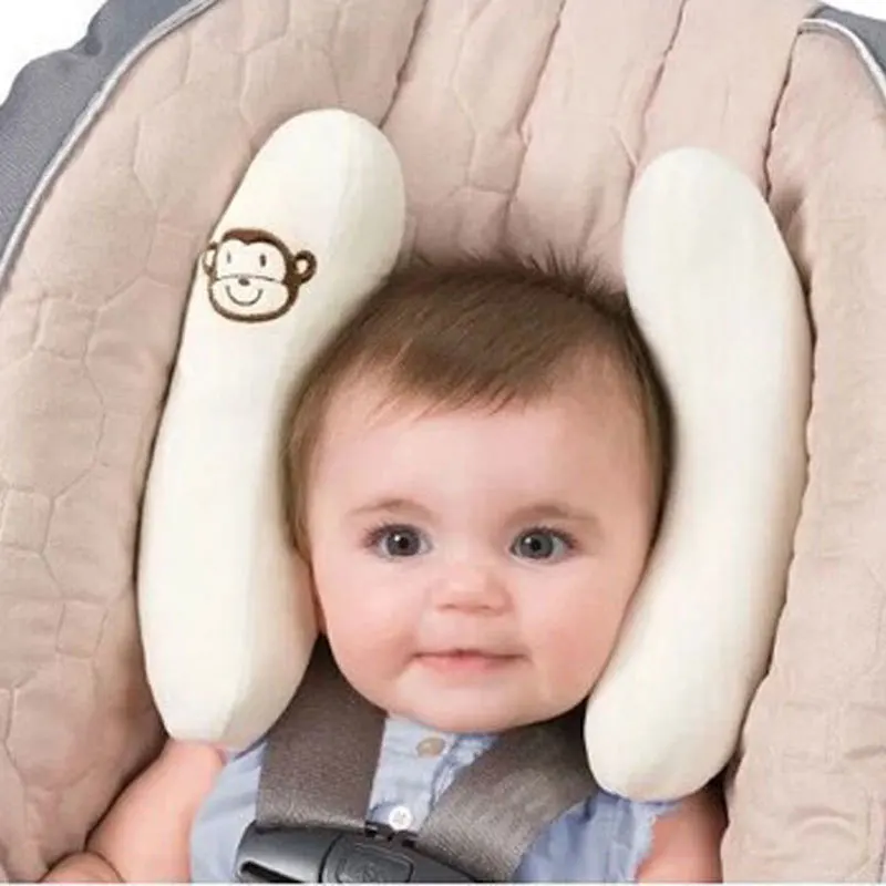  Car Seat Neck Protection Children Cartoon Solid Color Head Pillows Trolley Protect Baby Cervical So