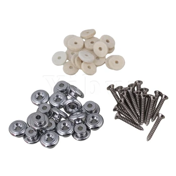

Yibuy 40 pcs Chrome Mushrooms Head Guitar Strap Buttons for Guitar Replacement