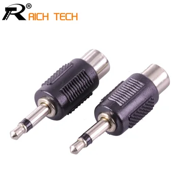 

3Pcs RCA Jack Connector to Jack 3.5 MM mono Plug Adapter Nickle plated Quality plastic Audio RCA Plug