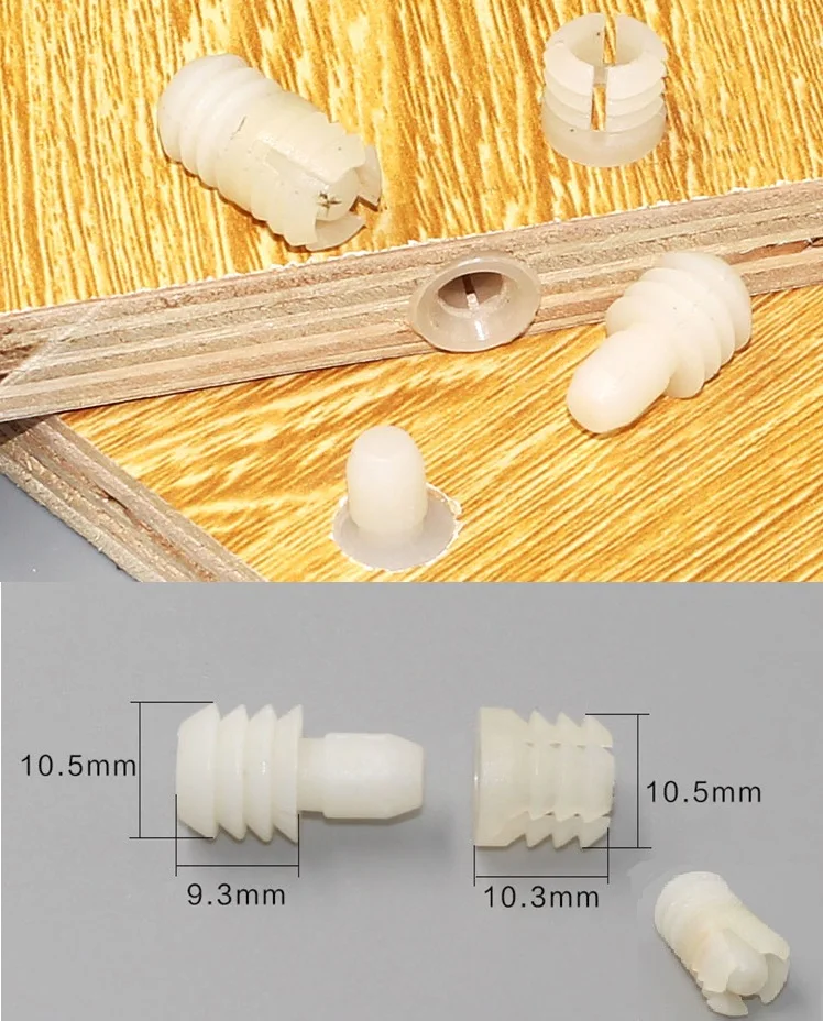 

40Pcs/Lot Nylon Double End Dowel Connecting Pin Bolt Clip On Cabinet Quick Assembling Nut