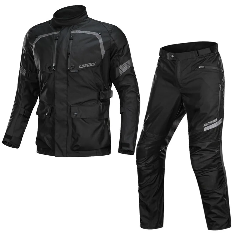 

Motorcycle Cold-proof Waterproof Jacket RainProof Mens Motocross Touring Adventure Suit Motorcycle Pants with Warm Liner CE Pads