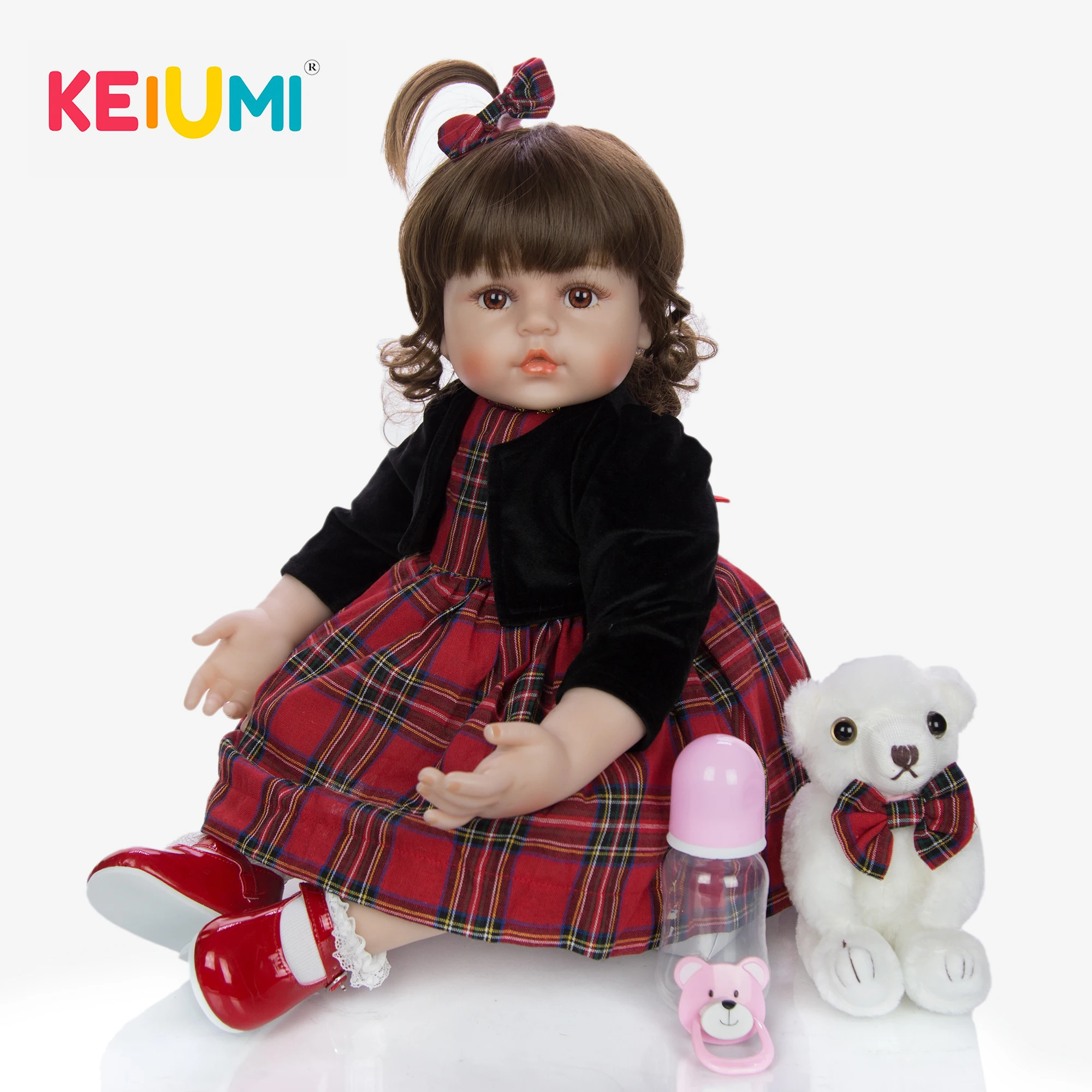 KEIUMI сладкий 24 ''Reborn Baby Menina кукла 60 см реалистичные принцессы силиконовая