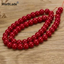 Бусины WarBLade из натурального камня красного коралла, круглые бусины 4 мм 6 мм 8 мм 10 мм для самостоятельного изготовления браслетов и ожерелий