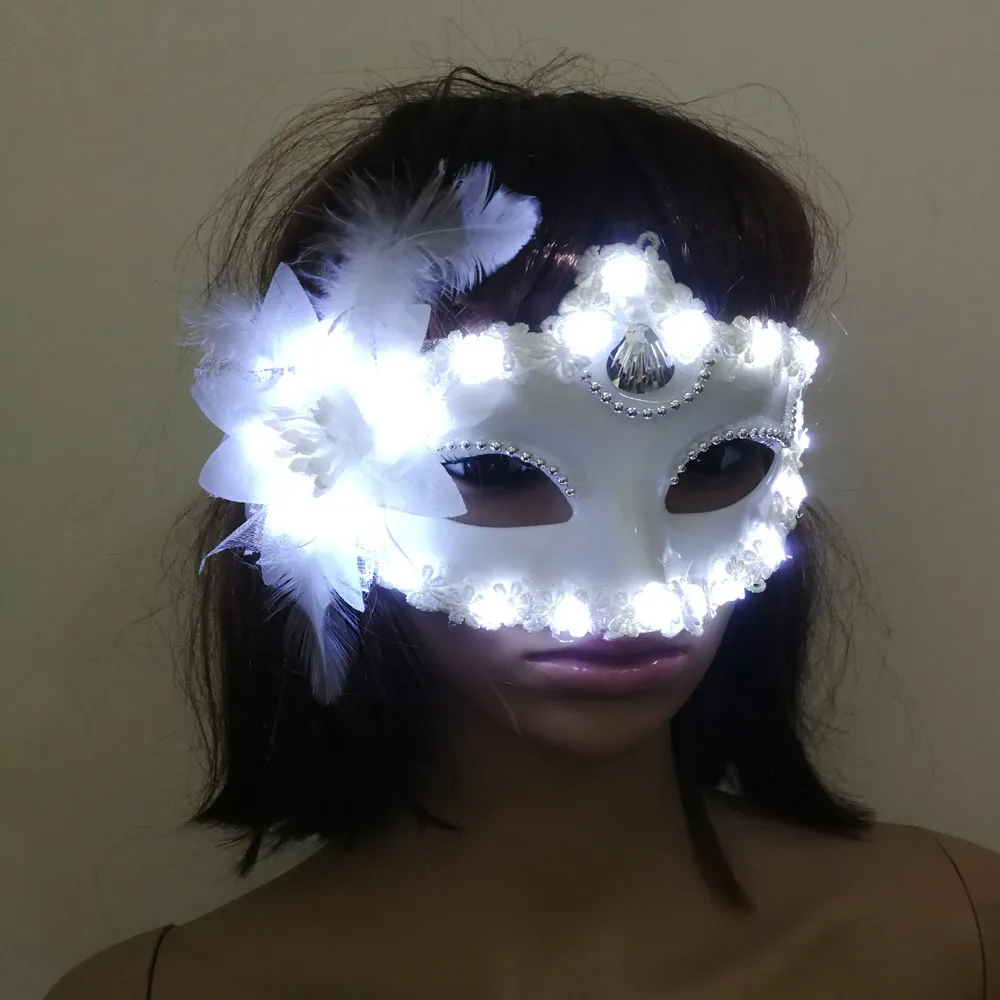 

Masquerade Female Woman Girl Luminous Princess LED Mask Light Flashing Party LED Mask Halloween Carnival Wedding