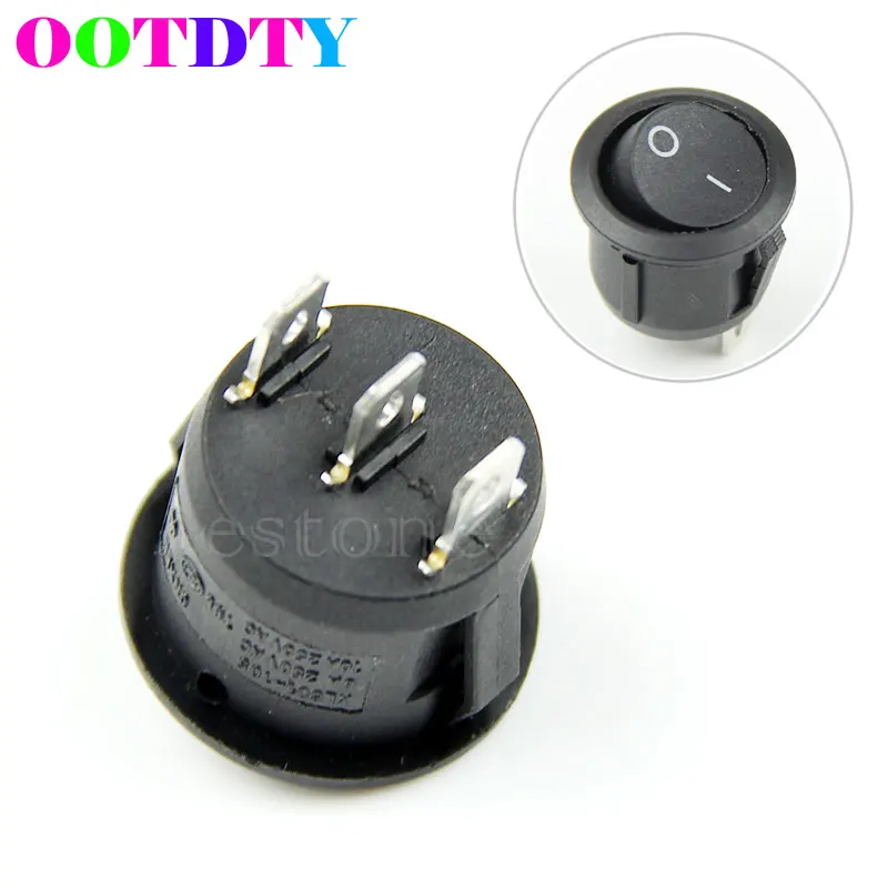 

5PCS/lot Mini Round 3 Pin SPDT ON-OFF Rocker Switch Snap-in APR22_0