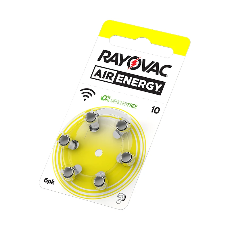 60 шт. Rayovac Air Energy слуховой аппарат батареи A10 10A 10 PR70! Цинковый Аккумулятор для воздушного слухового аппарата