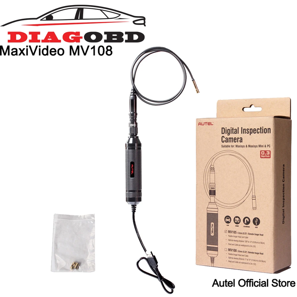 

Autel MaxiVideo MV108 8.5mm Powerful Digital Inspection Camera and perfect for inspecting most spark plug holes