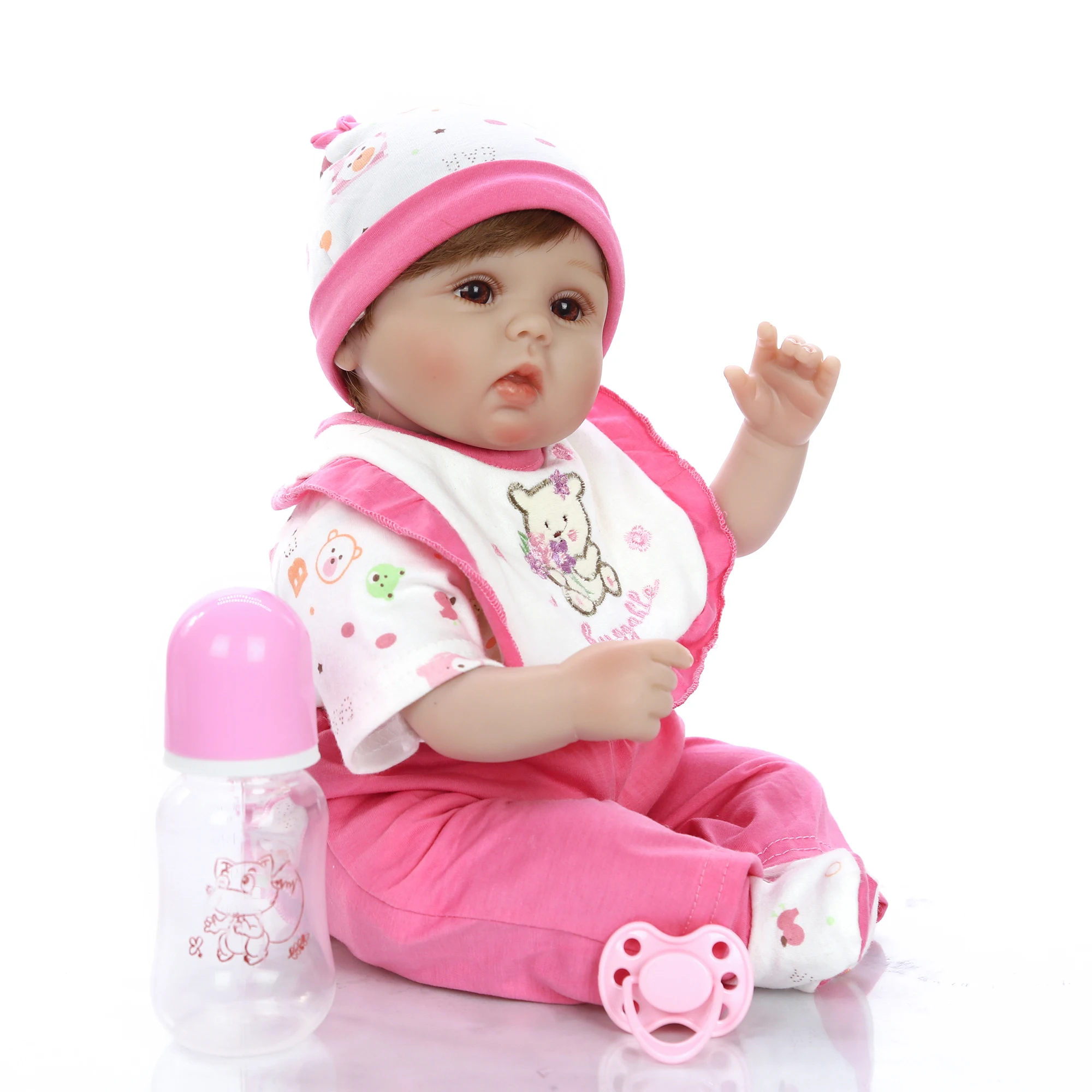 KEIUMI Оптовые 17 дюймовый Boneca Menina Мягкая силиконовая Возрожденный ребёнок Куклы