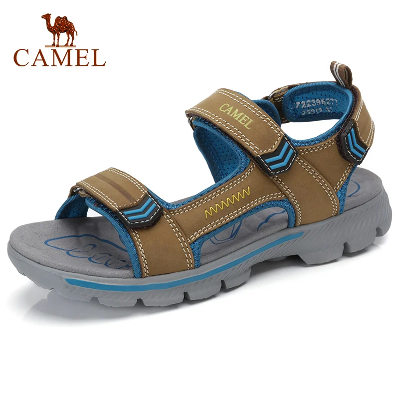 CAMEL Spring Men's Sandals Comfortable Breathable Genuine Leather Shoes Men Outdoor Beach 