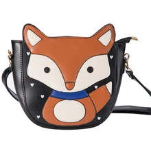 Cute Cartoon Fox Shoulder Bag Zipper Women Faux Leather Crossbody Bag Satchel Cute Cartoon Fox Shoulder Bag Zipper Women Faux Leather Crossbody Bag Satchel