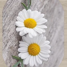 Серый Пол Маргаритка с цветами и зелеными листьями 3d принт Нескользящая микрофибра гостиная современный Овальный моющийся коврик ковер