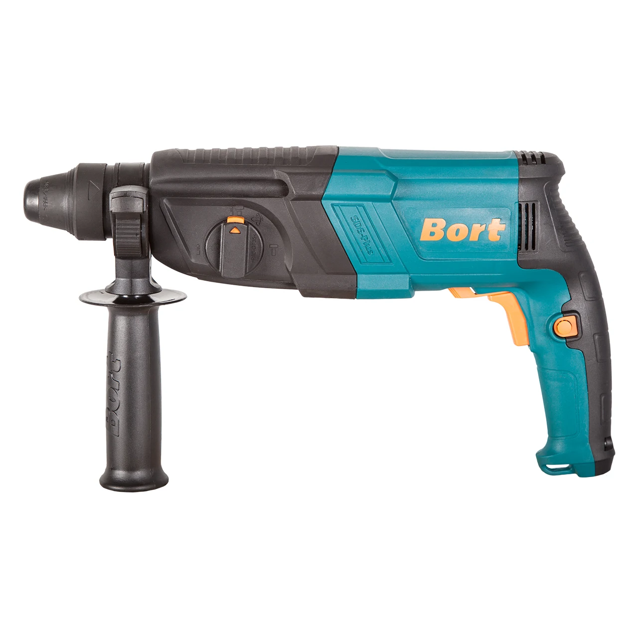Перфоратор электрический Bort BHD-850X (Мощность 850 Вт, тип патрона - SDS+, 1300 об/мин холостого хода, энергия удара 3.2 Дж, 5500 уд/мин, диаметр сверления - 26 мм в бетоне, до 13 мм в металле и до 30 мм в дереве, реверс)