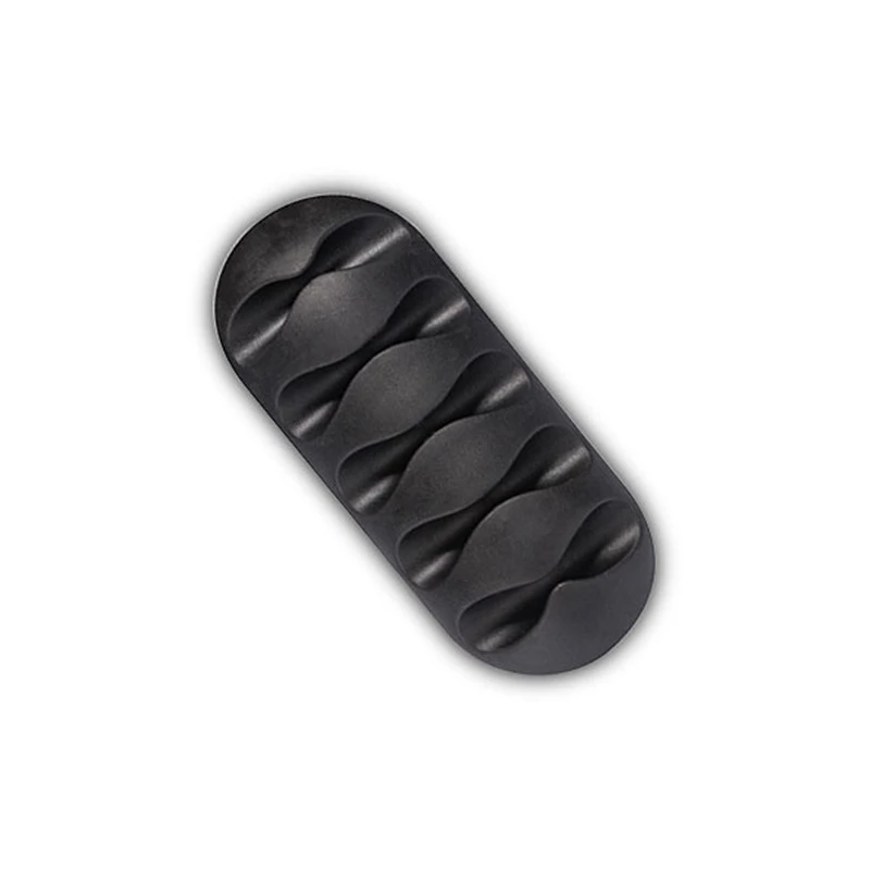 Black Bakeey 5 слотов липкий силиконовый Desktop наушники USB организатор кабель Управление держатели мини пять пористых телефон данных кабель стоит - Цвет: Black