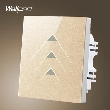 

Smart House Wallpad 3 Gang 2 Way Luxury Gold Crystal Glass Intelligent Touch Switch Wall Panel Free Shipping