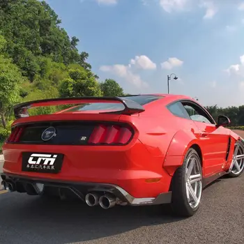 شراء جناح خلفي من الألياف الكربونية طراز GT جناح خلفي للسيارة من ألياف الكربون جناح خلفي للسيارة جناح شفاة للسيارة لسيارات فورد موستانج 2015 Up GT 350