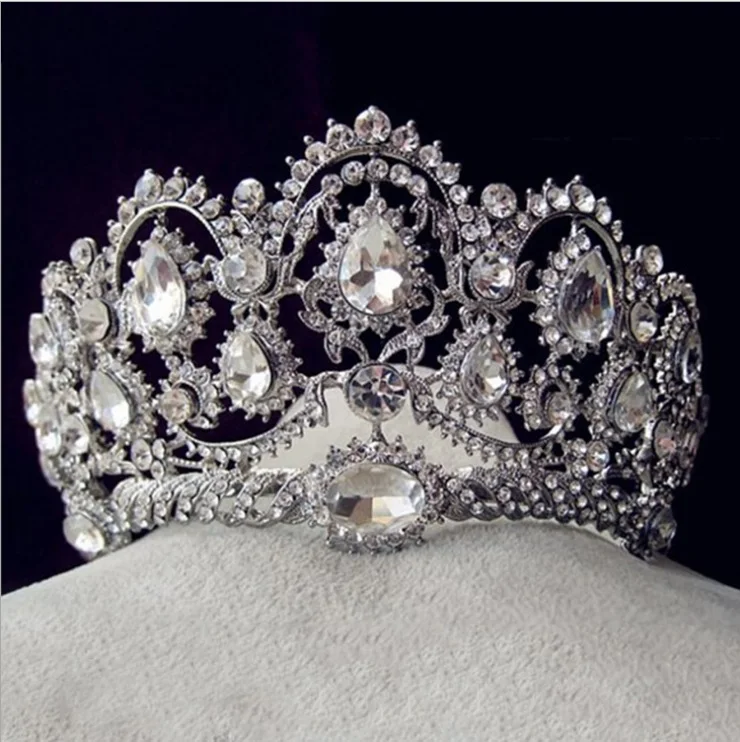 Acessórios Do Cabelo Do Casamento Tiara de Noiva De luxo grande cristal Da Coroa Da Rainha diadema tiara Pageant Enfeites de Cabelo Cocar (1)
