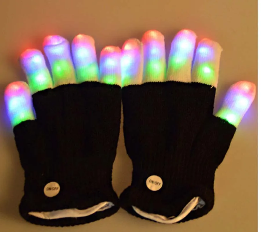 Новинка зима вечерние Вечеринка вечерние светящиеся товары светящиеся перчатки светодиодный светодиодные рейв мигающие перчатки