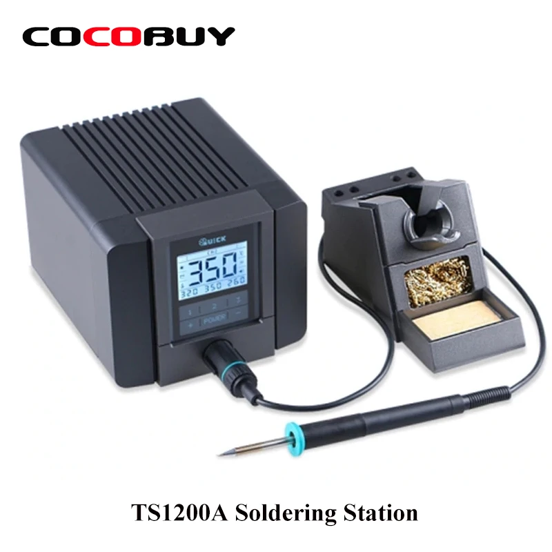 

Novecel QUICK TS1200A Lead Free Quick Soldering Iron Station LED Display with One Soldering Tip for Phone Motherboard Repair