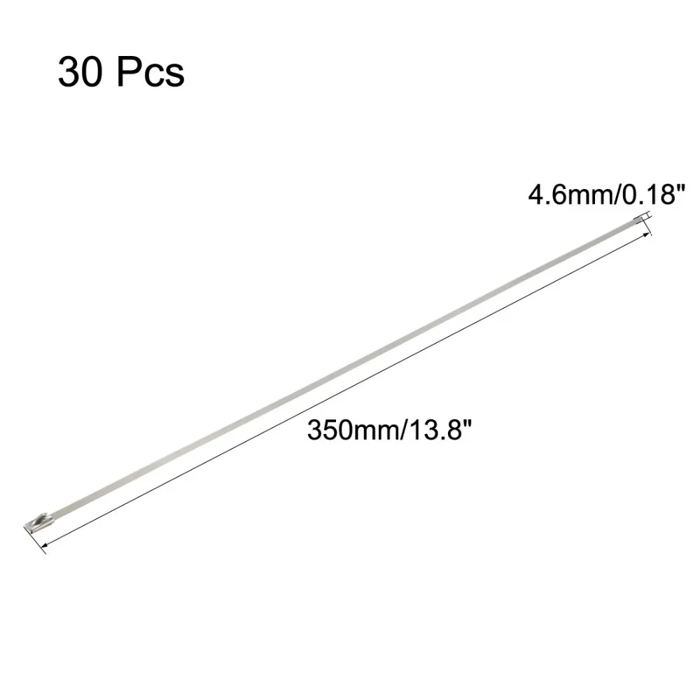uxcell 14 Inches Stainless Steel Cable Zip Ties Multi-Purpose Metal Exhaust Wrap 30pcs