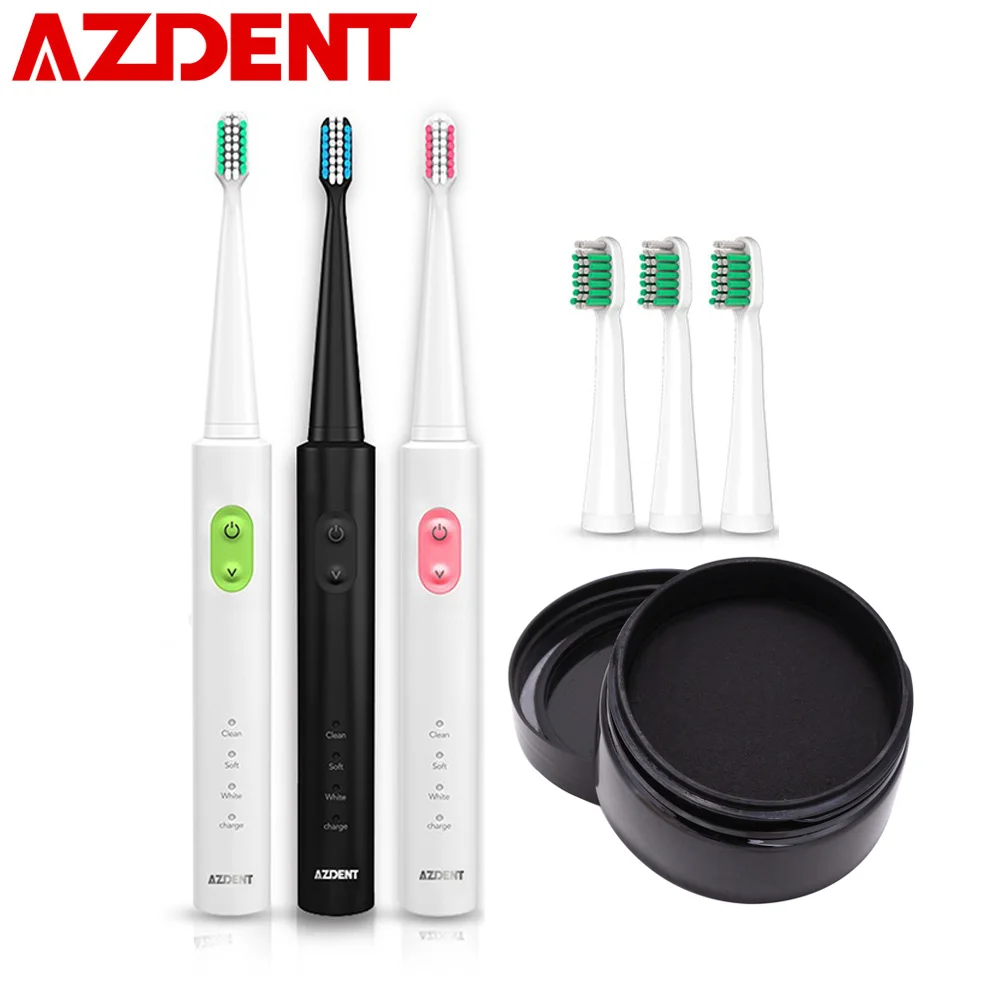 

3 Modes Sonic Electric Toothbrush USB Rechargeable With 30g Teeth Whitening Kit Powder Automatic Waterproof 4pcs Heads For Adult