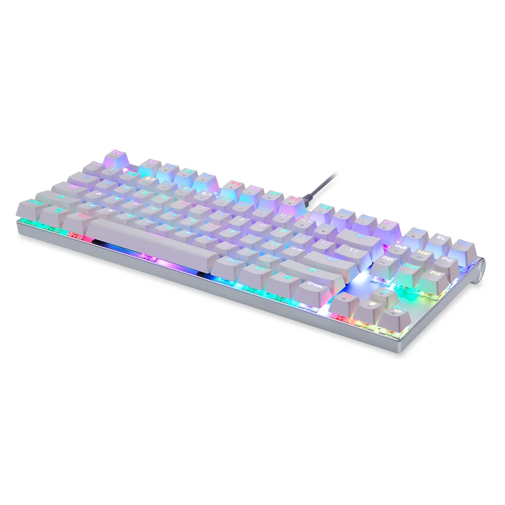 Motospeed CK101 USB Wired Profession Gaming Mechanical Keyboard Ergonomic 87 Anti-ghosting Keys RGB Light Blue/Red Switch