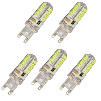 

5x 220V 230V G9 4W Silicone 64LED Bulb SMD3014 LED Corn Bulb Lamp LED Spotlight for Crystal Lamp Warm Cold White