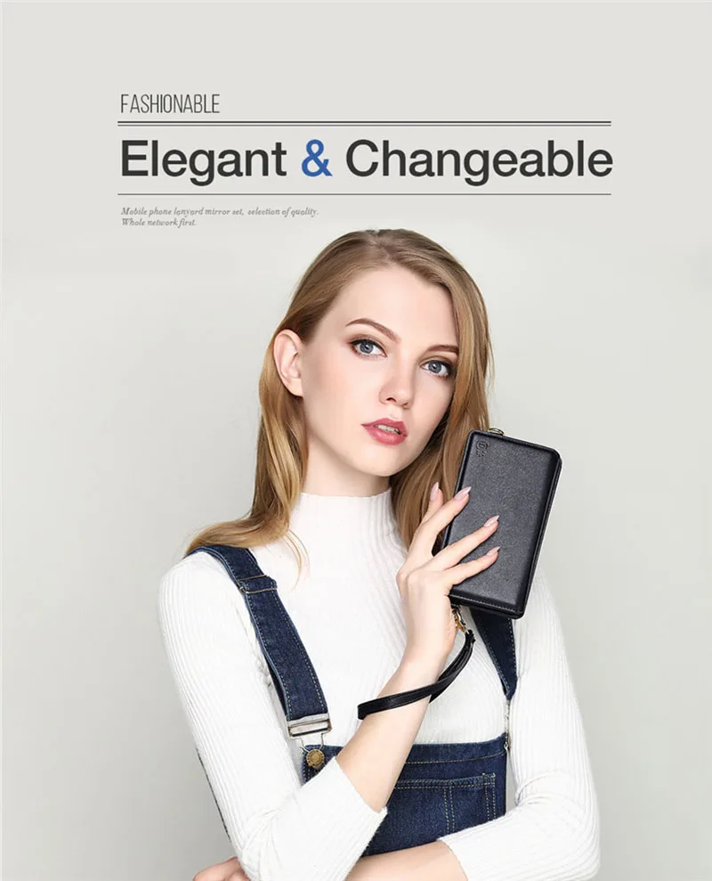 4 in 1 Leather Wallet Bag Case for iPhone X 6 6s 7 8 Plus Detachable Phone Cover Card Slot Girl Women Shoulder Bag Handbag Pouch (39)