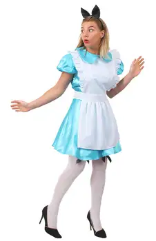 

ADULT LADIES ALICE IN WONDERLAND COSTUME FAIRYTALE BLUE HALLOWEEN PARTY MAID FANCY DRESS BOOK CHARACTER WOMENS OUTFIT COSPLAY