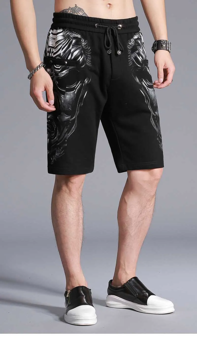Новая мода лето Шорты Для мужчин Повседневное Короткие Печать уличный Стиль пляжные шорты, для пляжа короткие штаны Для мужчин одежда, комплект одежды