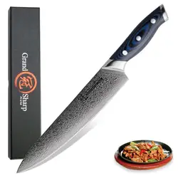Нож шеф-повара 8 дюймов vg10 японские кухонные ножи 67 слоев дамасской стали Японии кухонная утварь нержавеющая сталь G10 ручка подарочная