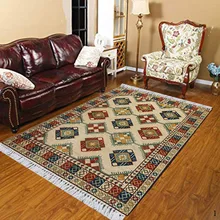 Else Nordec черно-белый ikat скандинавский геометрический 3d принт Противоскользящий килим моющийся декоративный килим Площадь Ковер богемный ковер