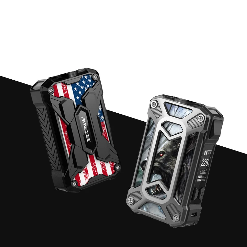В наличии! Rincoe Mechman 228W бокс вейп мод питается от двойной батареи 18650 Vape испаритель