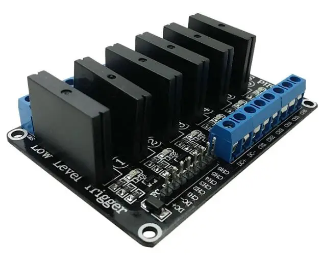 6 channel relay module 5V 12V 24V low level DC control AC 6 solid state ...