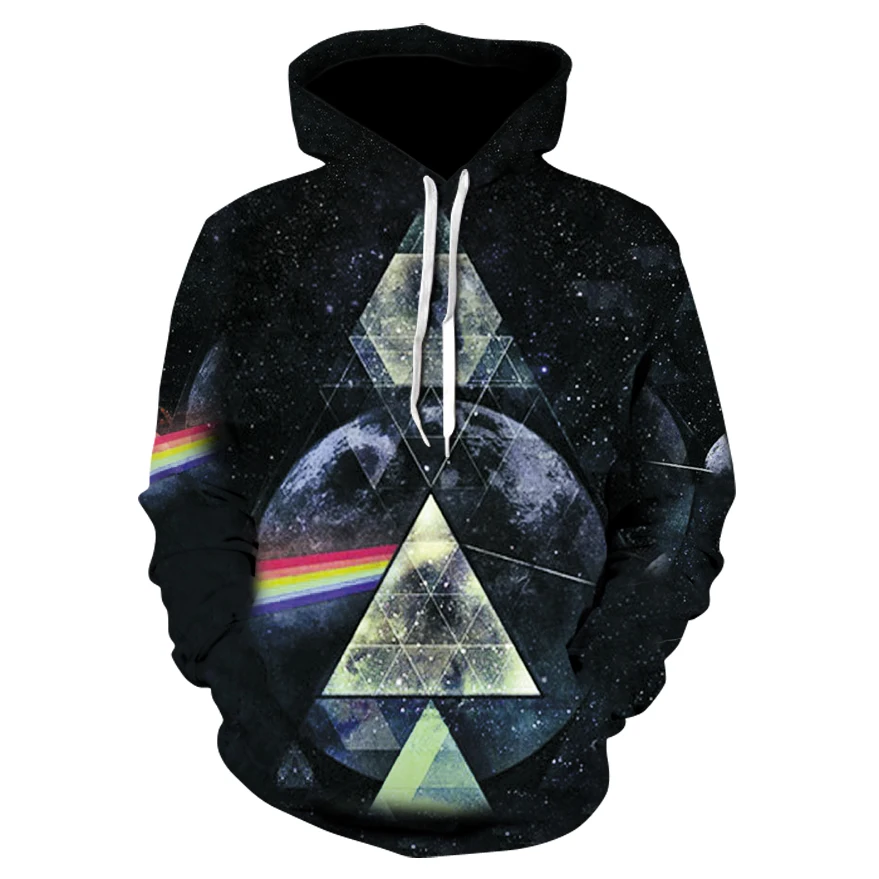 2018 Spring New 3D Dream Earth Tops Fashion Men's / Lady's Sweatshirts Print Hoodies Pullovers S-6XLDH041 | Мужская одежда