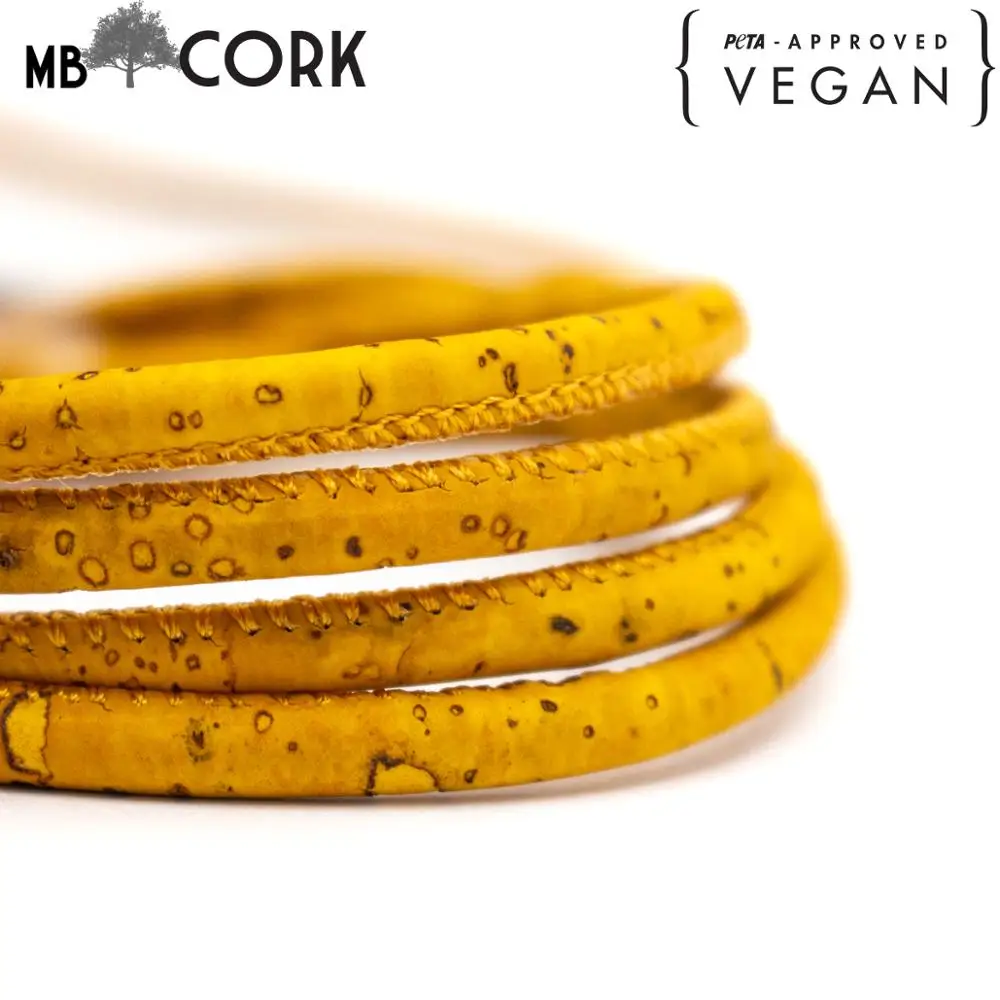 Желтая пробка 5 мм круглая шнур португальский ювелирные