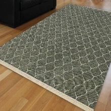 Else зеленый белый Ogee Spade геометрический этнический нескользящий килим моющийся декоративный Гладкий тканый ковер