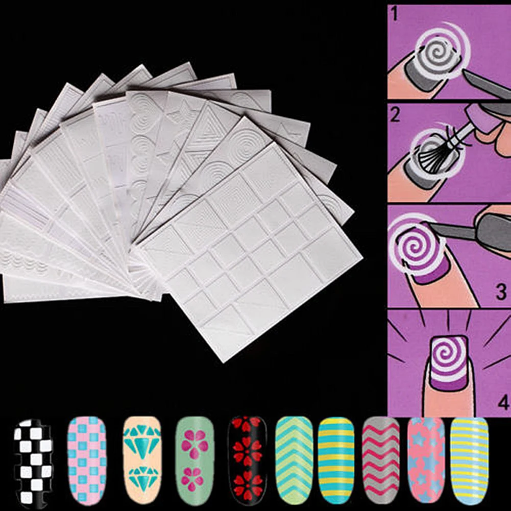 Nail Stickers 12Pcs/Set Fashionalble Easy To Apply On Artificial Nail