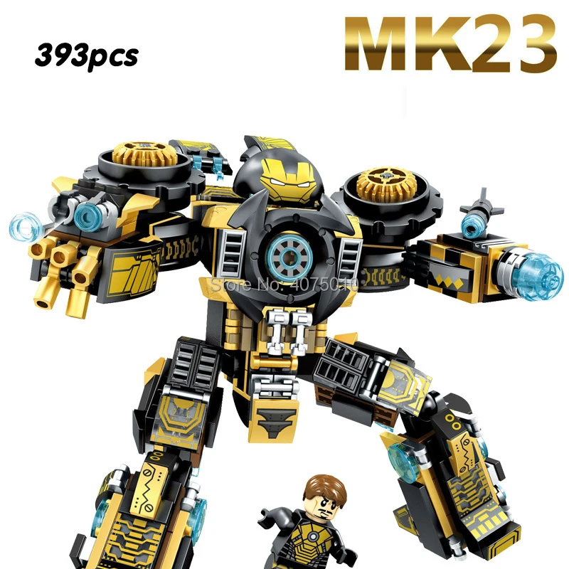 

393pcs MK23 compatible legoeinglys Marvel Avengers Iron Man MK Armor Series building blocks brick toys for children gift