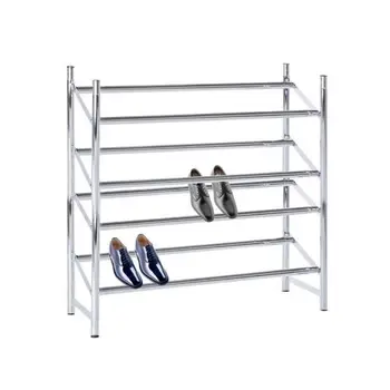 

Shoe Rack metallic 4 shelving 18 pairs shoes organizer keep shoes METAL