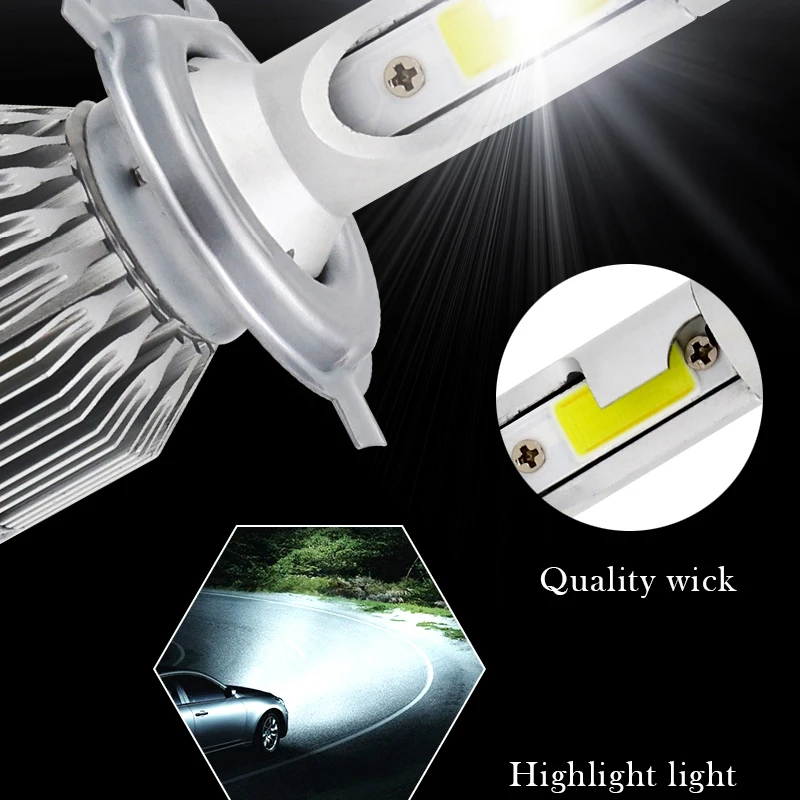 MEILISTAR-H4-H7-LED-Car-Headlight-C6-H1-H3-Headlamp-Light-H8-H11-HB3-9005-HB4