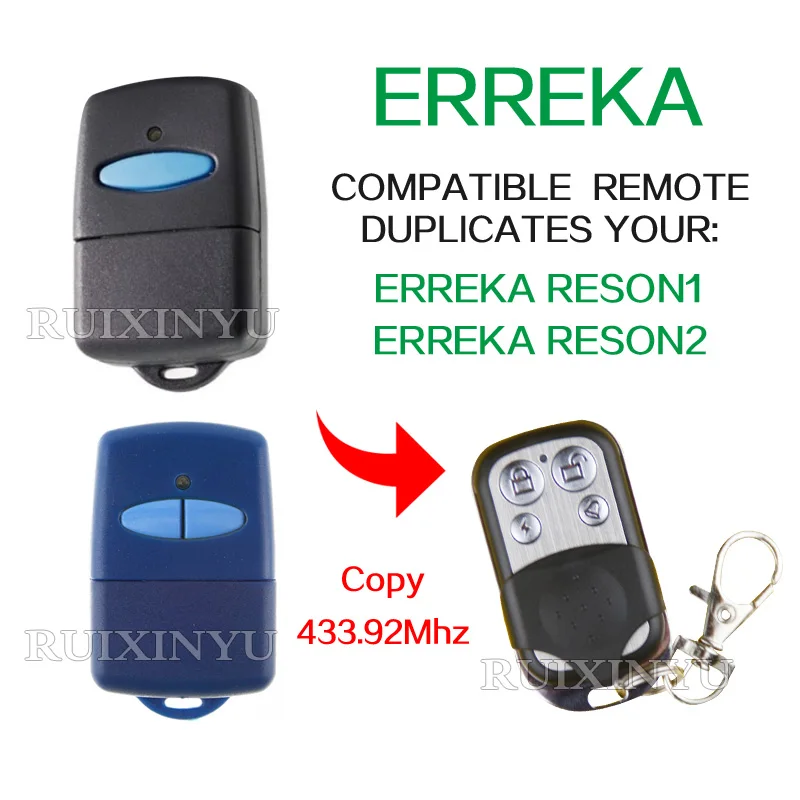 Копия ERREKA RESON1 RESON2 ERREKA LUNA2 LUNA3 пульт дистанционного управления гаражной дверью с батареей высокого качества 433,92 МГц