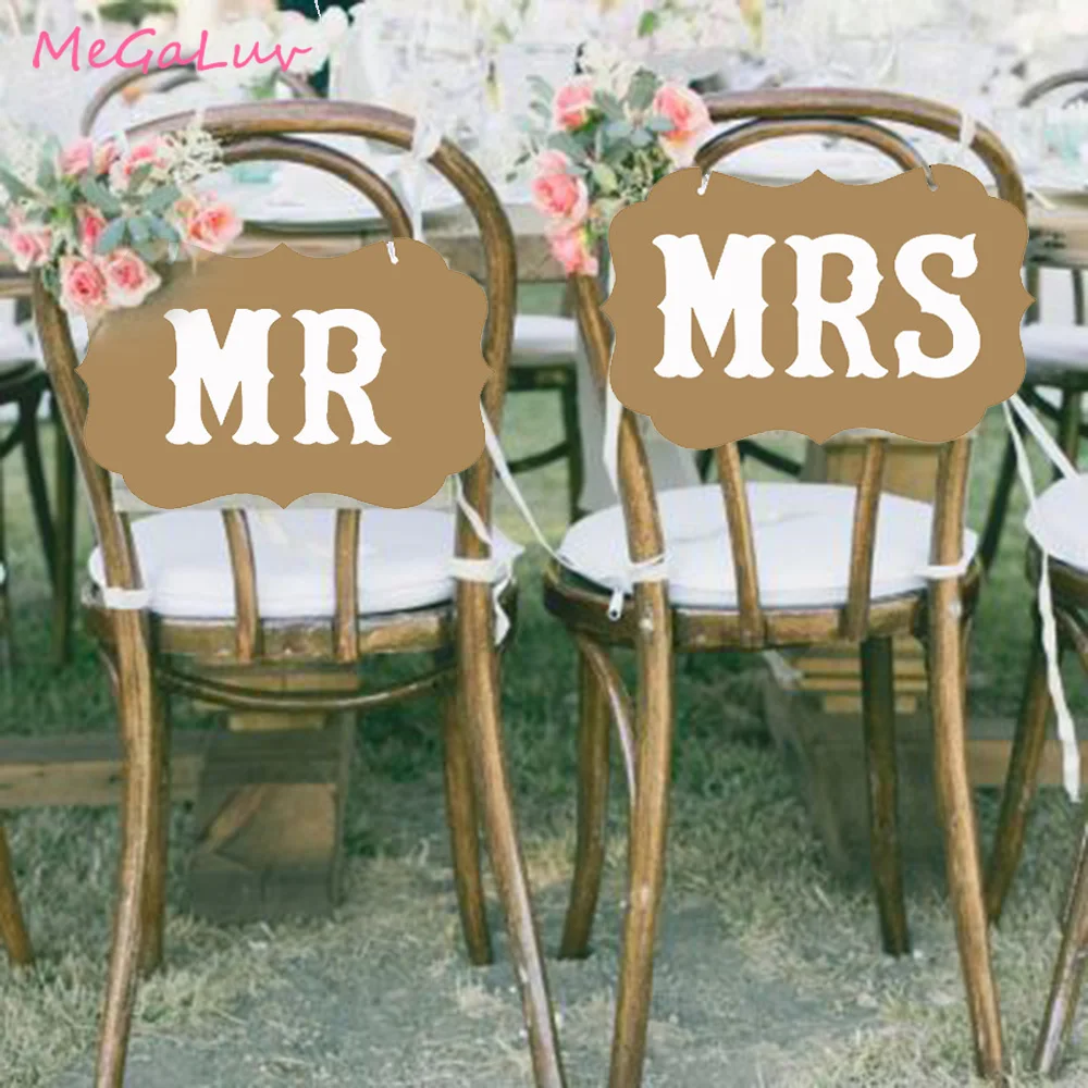 Реквизит для свадебных фотографий MR & MRS 2 шт./компл. украшения стола стула знака