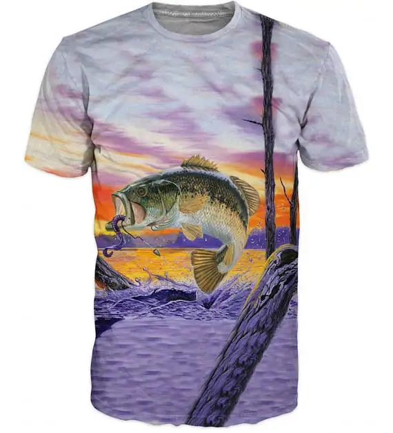Cool Mens T shirt 3D Catfish Sublimation Printed Catfish Fish Hobby Hip