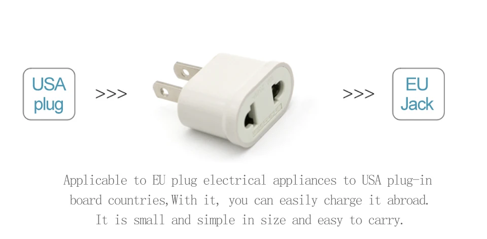 Hot Sale EU EURO Europe to USA US Travel Wall AC Power Mini Lightweight Plug Adapter Charger Outlet Converter  2 Pin Socket (10)