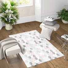 Else, серый, розовый, белый, винтажный круглый геометрический 3d принт, не скользит, микрофибра, для гостиной, декоративный, современный, моющийся коврик