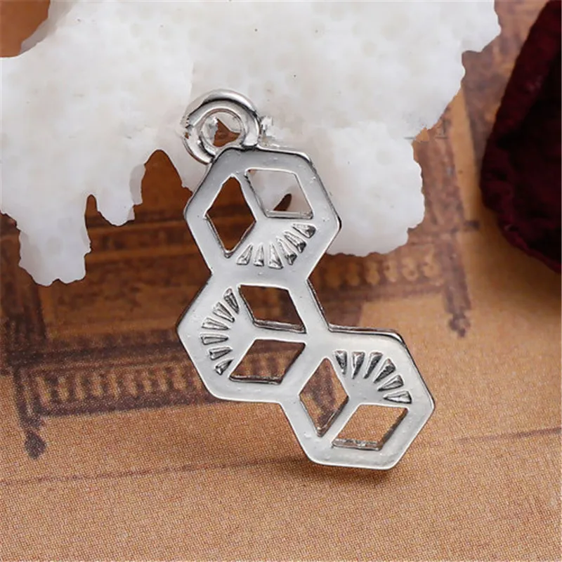 8Seasons Zinc Based Alloy Charms Silver Tone Hollow DIY